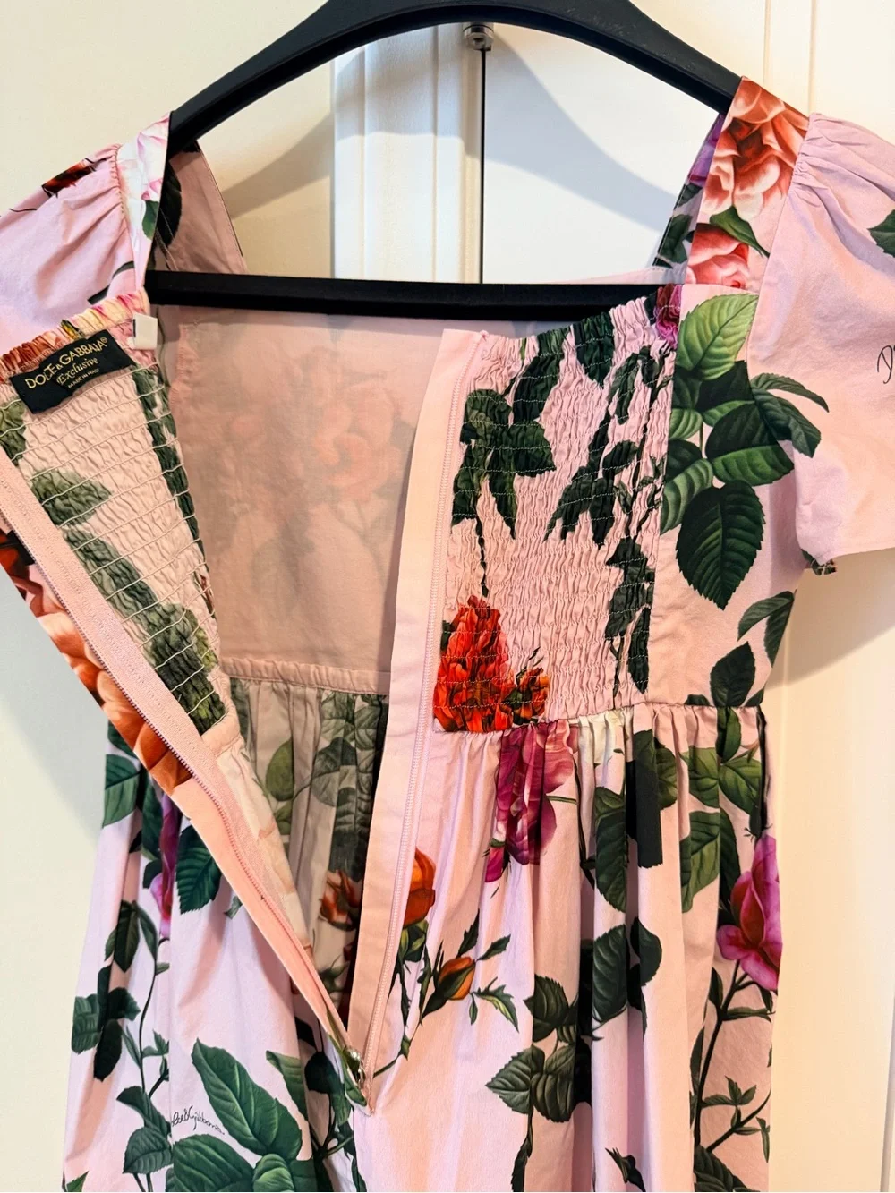 Dolce & Gabbana Pink Floral Rose Print Girls Dress size 7/8